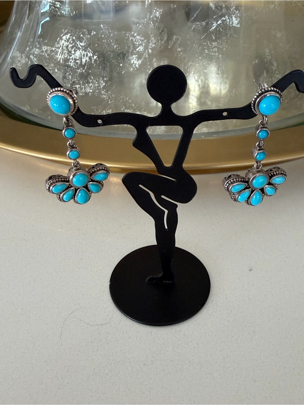Turquoise and Sterling Douglas Paulus earrings